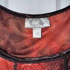Dressbarn Red and Black Women's Top